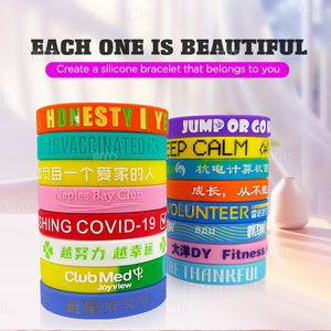 실리콘 팔찌 제조 업체 사용자 정의 새겨진 색상 양각 팔찌 스포츠 고무 인쇄 PVC 실리콘 팔찌 - Product Image 5