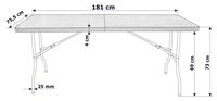 Tables pliantes en plastique de fête pliables au centre rectangulaire en HDPE de couleur noire robuste de 8ft 240cm en gros