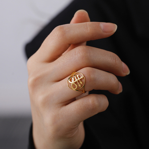 Myshape Leviathan anello croce chiesa di satana sigillo di lucifero Lorraine croce simbolo <span class=keywords><strong>alchemico</strong></span> in acciaio inox anello da dito - Product Image 5