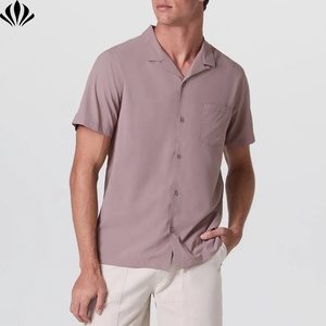 Camisa de playa de campamento con botones informales de poliéster tejido de ajuste relajado para hombre de nueva tendencia con bolsillo en el pecho - Product Image 5