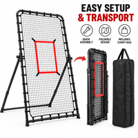 Filet de rebond pour lancer de baseball 4x7FT, filet d'entraînement réglable pour baseball et softball avec zone de frappe