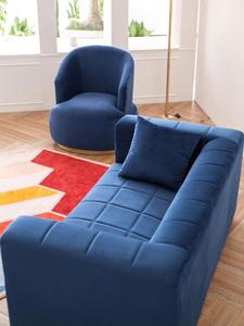 Style italien Simple Lumière Luxe Salon Sectionnel Unique <span class=keywords><strong>Causeuse</strong></span> Petit Canape <span class=keywords><strong>Moderne</strong></span> Velours Bleu Canapé Personnalisé - Product Image 6
