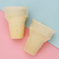 1000 Pièces Flats Cone Wafer Cups Commercial Ice Cream Crispy Cone Holder