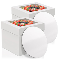 Boîtes à gâteaux jetables personnalisées avec couvercles, boîtes de transport blanches pour gâteaux avec plateaux à gâteaux pour tartes et biscuits