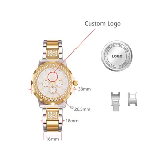 SHENGKE OEM Lady Gorgeous Watches K0032L Luxury Girls Rose Gold Case Quartz Watches Blingbling Bracelet Customized Wrist Watch