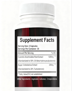 Özel Marka 1400mg %98 Beta Ekdisteron ve %20 Turkesteron Kas Kütlesi Gücü ve Protein Sentiz için 60 Kapsül - Product Image 5