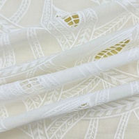 Nouveau tissu en coton blanc à motif géométrique ajouré avec broderie en corde pour textiles de maison, rideaux, nappes et housses de coussin