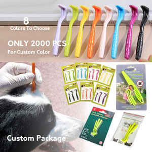OEM/ODM Outil de retrait des tiques pour animaux de compagnie, crochet rotatif avec 3 tailles de crochets, extraction sûre des tiques et des <span class=keywords><strong>puces</strong></span> pour <span class=keywords><strong>chiens</strong></span>, chats et toilettage domestique - Product Image 2