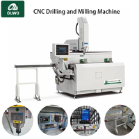 OUWO 2026 CNC Machine de perçage et de fraisage de profilés en aluminium de 1200 mm avec broche électrique et entraînement par vis à billes pour systèmes de fenêtres