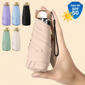 All'ingrosso Ultra-leggero 5-Stage Mini ombrello con protezione UV Blackout portatile da viaggio di colore nero chiaro - Product Image 1