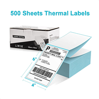 Étiquettes thermiques directes 4 x 6 pouces, 500 pièces, papier pour étiquettes d'expédition pour imprimante thermique directe, compatible avec la plupart des imprimantes thermiques directes
