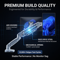 Soporte de Brazo Doble Ajustable Premium para Monitor, Soporte Ergonómico de Alta Resistencia con Movimiento Completo para Oficina, Juegos y Espacio de Trabajo