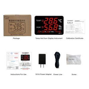 Temperatura Humedad Pantalla Reloj de pared Termómetro Higrómetro con alarma de exceso <span class=keywords><strong>Sensor</strong></span> de sonda externa - Product Image 2