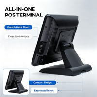 Terminal de point de vente à écran tactile unique de 15 pouces, tout en plastique, système d'exploitation Windows, caisse enregistreuse, comptoir de caisse, logo personnalisé pour les entreprises de vente au détail