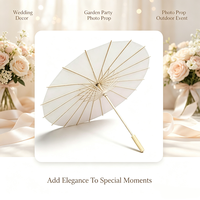 Parapluie en papier blanc de bambou chinois, parapluies en bambou DIY, parasol en papier, parapluie de mariage