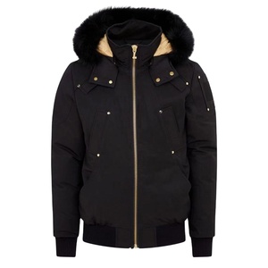 Chaqueta de Plumón de Invierno para Hombre de Alta Calidad, con Capucha y Ribete de Piel de Zorro Canadiense, Estilo Bomber, Gran Venta 2026 - Product Image 1