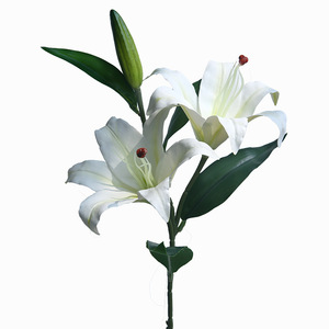 Flor Artificial de Lirio de Tres Cabezas Yihua Floral Art, Flor de Seda Blanca para Decoración de Sala de Estar y Decoración del Hogar - Product Image 5