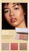 Surligneur personnalisé pigment de maquillage 3 couleurs palette de surligneur en poudre pressée surligneur de marque privée
