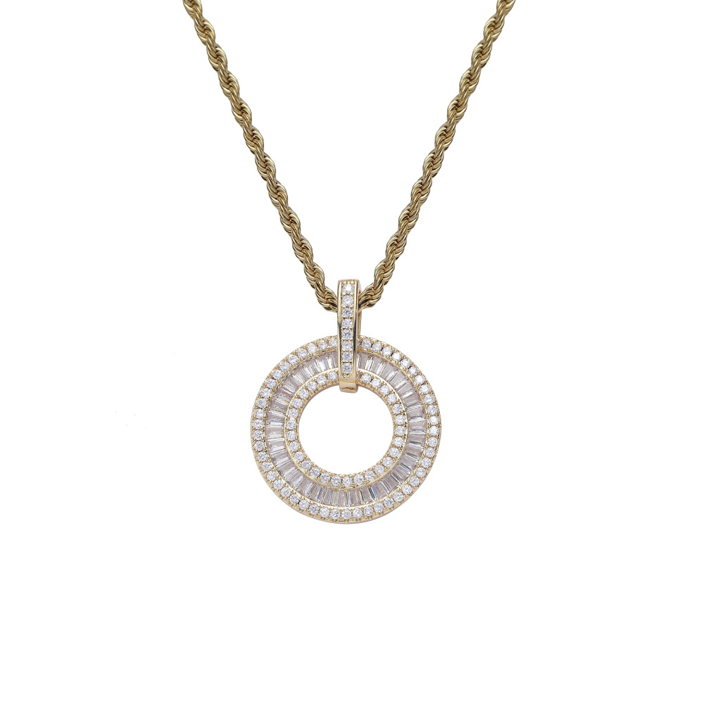 Ciondolo in oro + catena twist da 3 mm e 24 pollici