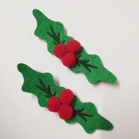 Patchs d'appliques de houx de Noël personnalisés décorations amovibles en tissu de broderie