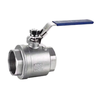 Vanne à boisseau sphérique filetée en acier inoxydable deux pièces DN15-DN50, régulateur de pression d'eau manuel OEM 16/25MPa, garantie 1 an
