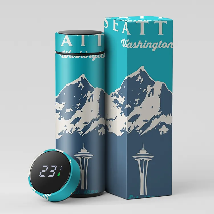 Ailingalaxy 500ml nước thông minh nhắc nhở nóng và lạnh chai cup LED màn hình cảm ứng điện drinkware