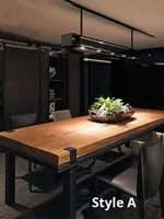 Table de conférence de bureau en bois massif détachable de style industriel rétro moderne simple, forme de bande, longue table de salle à manger, meubles