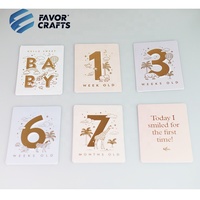 Cartes en carton à impression personnalisée, feuille d'or 50 pièces, ensemble cadeau en papier kraft pour bébé