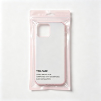 Sachet refermable transparent à trois soudures latérales avec trou de suspension pour étui de téléphone portable, pochette de présentation anti-poussière pour la vente au détail