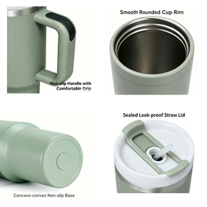 Premium Large Capacity Stainless Steel 40oz Travel Mug with Straw and Handle for Outdoor Gift Water Bottle Tumbler Insulated <b>Hot</b> - Product Image 3