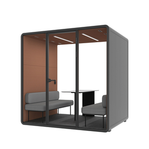 Cabine de réunion insonorisée pour bureau, 2 à 4 personnes, cabine acoustique avec éclairage LED et alimentation électrique pour usage en bureau ou hôtel - Product Image 4