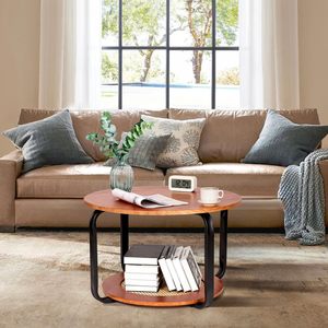 Passing On <b>The</b> <b>Kingdom</b> Coffee Table Wood Round With Storage Shelf For Living Room Home Use Modern Style - Product Image 4