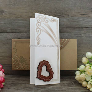 Convite de Casamento Clássico em Forma de Coração com Estampa a Quente, Cartões de Aniversário, Cartões de Agradecimento - Product Image 5