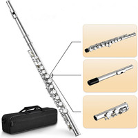 16-Hole White Copper C Tone Flute Woodwind Music Instrument