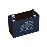 Condensateur de démarrage pour moteur de ventilateur de climatisation Longwei CBB61 4,5µF 450V avec faible ESR et tolérance de 20%
