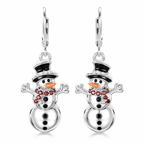 Orecchini pendenti a forma di pupazzo di neve natalizio, graziosi orecchini festivi da donna, adatti per feste di Natale, abbigliamento invernale e regali - Product Image 5