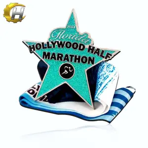 Liga de zinco especializada meia maratona Medalha medalha estrela de bronze personalizada