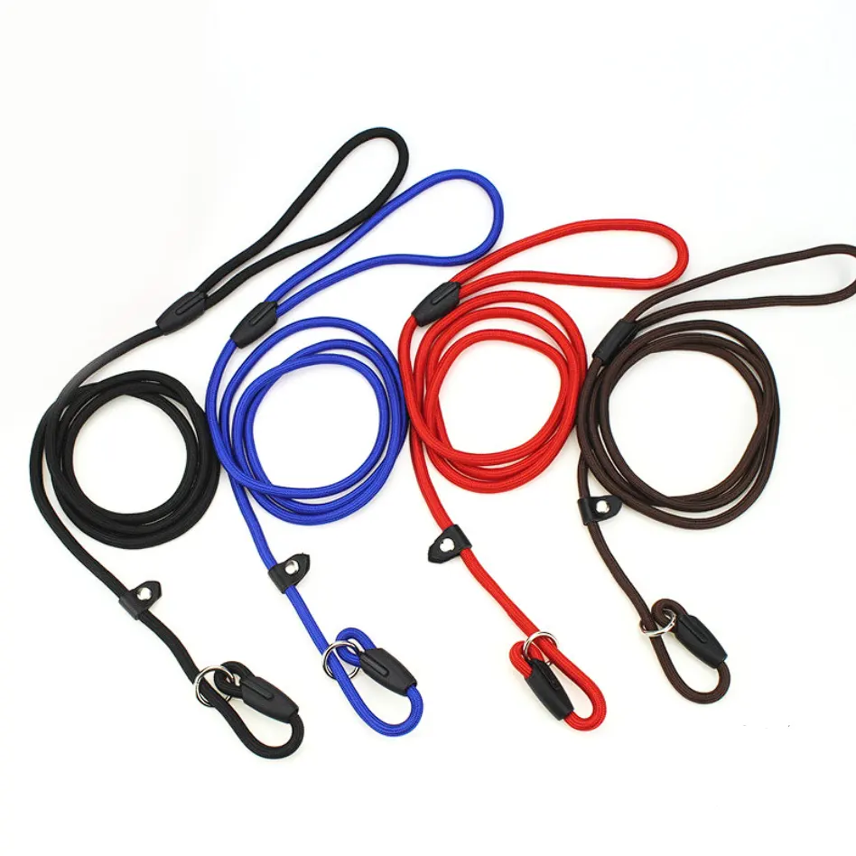 Durable No Pull Slip Lead Dog Nylon Rope Style Slip Training Leash For Pet P Rope