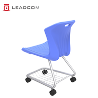Chaise de formation empilable en plastique PP LEADCOM L-M01, chaise ergonomique pour étudiants avec structure métallique cantilever pour salle de classe