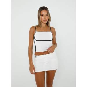 2025 à la mode reine femmes sans couture bustiers mignon été recadrée tricoté tenue sortante avec bretelles Spaghetti réglables - Product Image 2