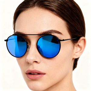 Gafas de Sol Redondas Conchen con Marco Metálico, Lentes de PC con Protección UV400, Unisex, Modernas, para Viajes - Product Image 3