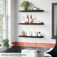 Étagères murales flottantes rectangulaires en bois modernes et durables, étagère décorative élégante avec support dissimulé, présentoir pour salon et chambre à coucher