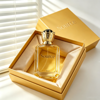 Vente en gros de flacons de parfum de luxe personnalisés avec logo, 30 ml, 50 ml, 100 ml, flacon de parfum carré en verre vide avec logo estampé à chaud, avec boîte