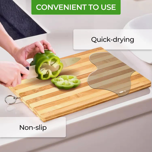 Tabla de Cortar de Madera para Cocina, 3 Piezas (Pequeña, Mediana y Grande), para Frutas y Verduras, Tabla de Bambú para Picar - Product Image 3