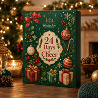 Caja de Calendario de Adviento de Chocolate Vacía con Impresión Personalizada, Empaque de Regalo para el Cuenta Regresivo de Navidad de 24 Días