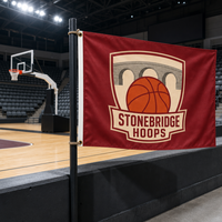 Bannière publicitaire rectangulaire personnalisée pour club de basketball, 3x5 pieds, en polyester non tissé, impression numérique, résistante aux UV