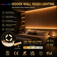 Bande LED COB à haute efficacité, dimmable, ultra-lumineuse, 24 V, à haut lumen, super efficace pour les hôtels, les présentoirs de vente au détail, les luminaires linéaires