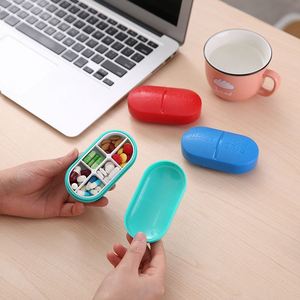 6-Compartment Portable Organizer <b>Box</b> Sealed Travel Medicine Case Daily Pill <b>Storage</b> Container With Dustproof Design - Product Image 3