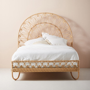 Meubles d'art en rotin naturel <span class=keywords><strong>lit</strong></span> en rotin simple moderne créatif chambre à coucher accueil hôtel cave rotin art <span class=keywords><strong>lit</strong></span> double - Product Image 3