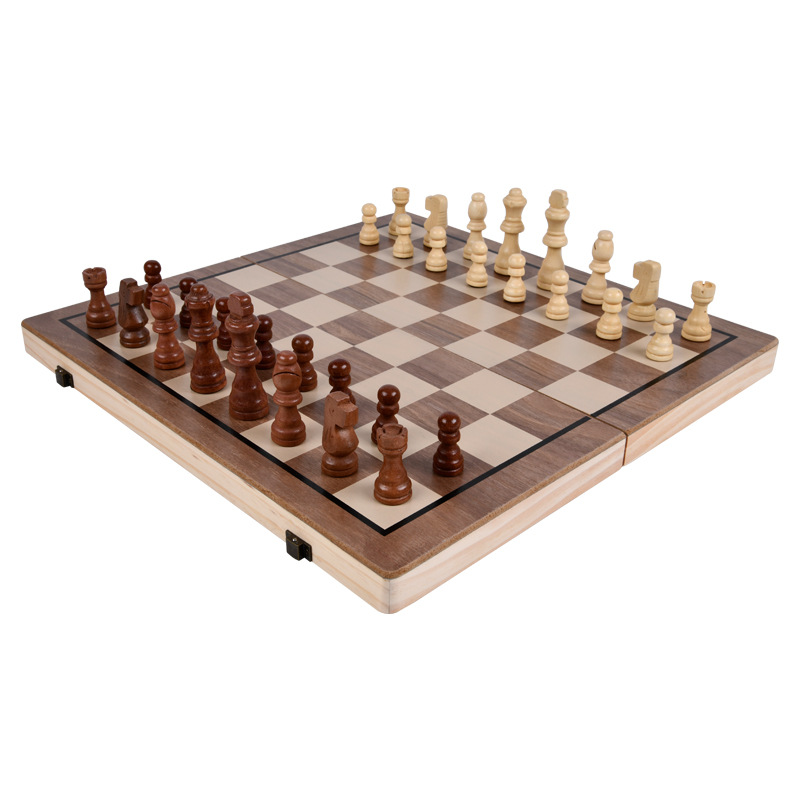 high quality wooden 2 in 1 Folding Game Chess